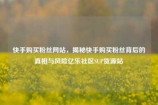 快手购买粉丝网站，揭秘快手购买粉丝背后的真相与风险亿乐社区SUP货源站