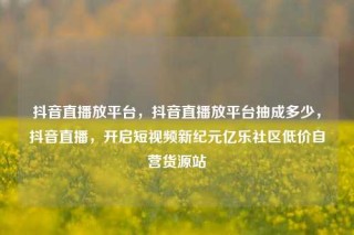 抖音直播放平台，抖音直播放平台抽成多少，抖音直播，开启短视频新纪元亿乐社区低价自营货源站