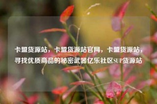 卡盟货源站，卡盟货源站官网，卡盟货源站，寻找优质商品的秘密武器亿乐社区SUP货源站