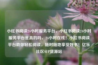 小红书阅读24小时服务平台，小红书阅读24小时服务平台是真的吗，24小时在线！小红书阅读平台助你轻松阅读，随时随地享受好书！亿乐社区SUP货源站