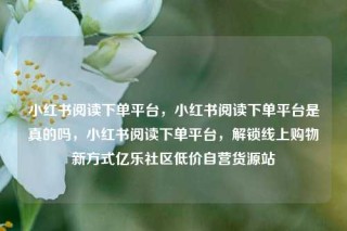 小红书阅读下单平台，小红书阅读下单平台是真的吗，小红书阅读下单平台，解锁线上购物新方式亿乐社区低价自营货源站