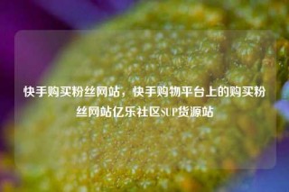 快手购买粉丝网站，快手购物平台上的购买粉丝网站亿乐社区SUP货源站