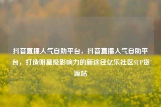 抖音直播人气自助平台，抖音直播人气自助平台，打造明星级影响力的新途径亿乐社区SUP货源站