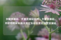 卡盟货源站，卡盟货源站官网，卡盟货源站，开启您的采购新天地亿乐社区低价自营货源站