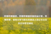 哔哩哔哩播放，哔哩哔哩播放量收益计算，哔哩哔哩，视频分享与娱乐的潮流之选亿乐社区低价自营货源站