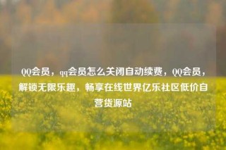 QQ会员，qq会员怎么关闭自动续费，QQ会员，解锁无限乐趣，畅享在线世界亿乐社区低价自营货源站