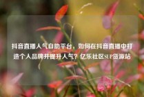 抖音直播人气自助平台，如何在抖音直播中打造个人品牌并提升人气？亿乐社区SUP货源站