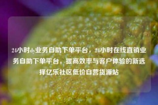 24小时dy业务自助下单平台，24小时在线直销业务自助下单平台，提高效率与客户体验的新选择亿乐社区低价自营货源站