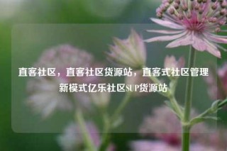 直客社区，直客社区货源站，直客式社区管理新模式亿乐社区SUP货源站