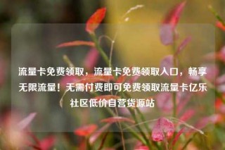 流量卡免费领取，流量卡免费领取入口，畅享无限流量！无需付费即可免费领取流量卡亿乐社区低价自营货源站