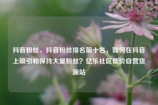 抖音粉丝，抖音粉丝排名前十名，如何在抖音上吸引和保持大量粉丝？亿乐社区低价自营货源站