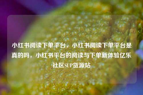 小红书阅读下单平台，小红书阅读下单平台是真的吗	，小红书平台的阅读与下单新体验亿乐社区SUP货源站  第1张