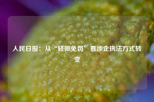 人民日报：从“轻微免罚”看涉企执法方式转变  第1张