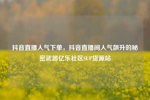 抖音直播人气下单，抖音直播间人气飙升的秘密武器亿乐社区SUP货源站  第1张