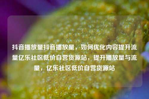 抖音播放量抖音播放量	，如何优化内容提升流量亿乐社区低价自营货源站，提升播放量与流量，亿乐社区低价自营货源站  第1张