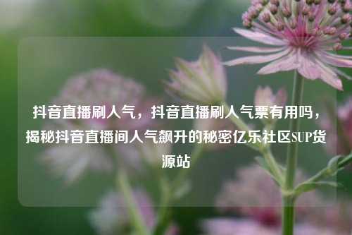 抖音直播刷人气，抖音直播刷人气票有用吗	，揭秘抖音直播间人气飙升的秘密亿乐社区SUP货源站  第1张