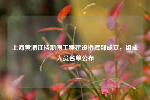 上海黄浦江挡潮闸工程建设指挥部成立，组成人员名单公布  第1张