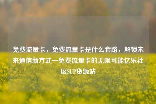 免费流量卡	，免费流量卡是什么套路，解锁未来通信新方式—免费流量卡的无限可能亿乐社区SUP货源站  第1张