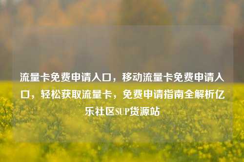 流量卡免费申请入口	，移动流量卡免费申请入口，轻松获取流量卡，免费申请指南全解析亿乐社区SUP货源站  第1张