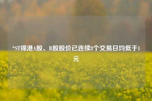 *ST锦港A股、B股股价已连续8个交易日均低于1元  第1张