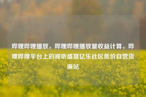 哔哩哔哩播放	，哔哩哔哩播放量收益计算，哔哩哔哩平台上的视听盛宴亿乐社区低价自营货源站  第1张