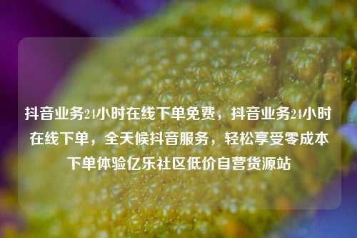 抖音业务24小时在线下单免费	，抖音业务24小时在线下单，全天候抖音服务，轻松享受零成本下单体验亿乐社区低价自营货源站  第1张