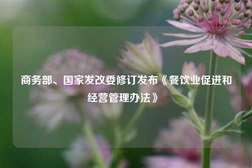商务部	、国家发改委修订发布《餐饮业促进和经营管理办法》  第1张
