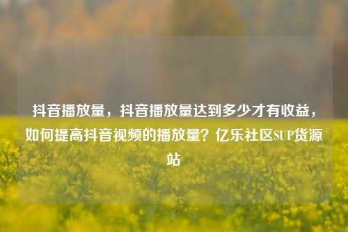 抖音播放量，抖音播放量达到多少才有收益，如何提高抖音视频的播放量？亿乐社区SUP货源站  第1张