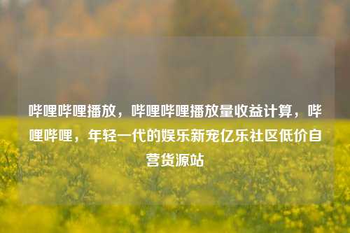 哔哩哔哩播放	，哔哩哔哩播放量收益计算，哔哩哔哩，年轻一代的娱乐新宠亿乐社区低价自营货源站  第1张