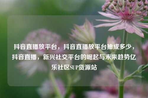 抖音直播放平台，抖音直播放平台抽成多少，抖音直播	，新兴社交平台的崛起与未来趋势亿乐社区SUP货源站  第1张