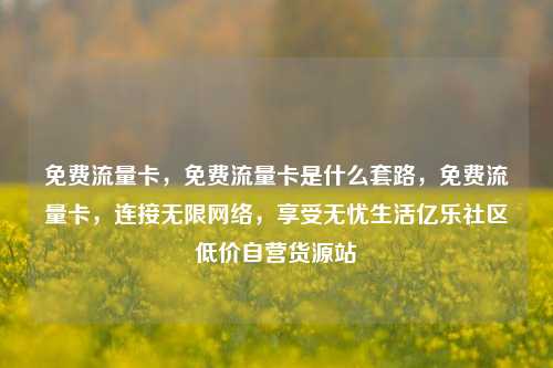 免费流量卡	，免费流量卡是什么套路，免费流量卡，连接无限网络	，享受无忧生活亿乐社区低价自营货源站  第1张