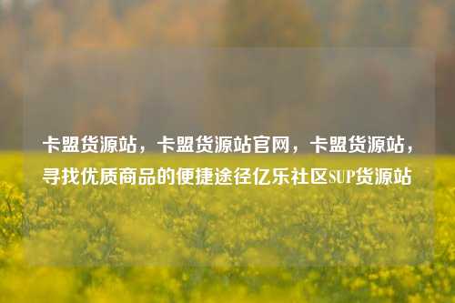 卡盟货源站	，卡盟货源站官网，卡盟货源站，寻找优质商品的便捷途径亿乐社区SUP货源站  第1张