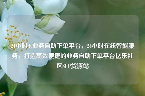 24小时dy业务自助下单平台，24小时在线智能服务	，打造高效便捷的业务自助下单平台亿乐社区SUP货源站  第1张